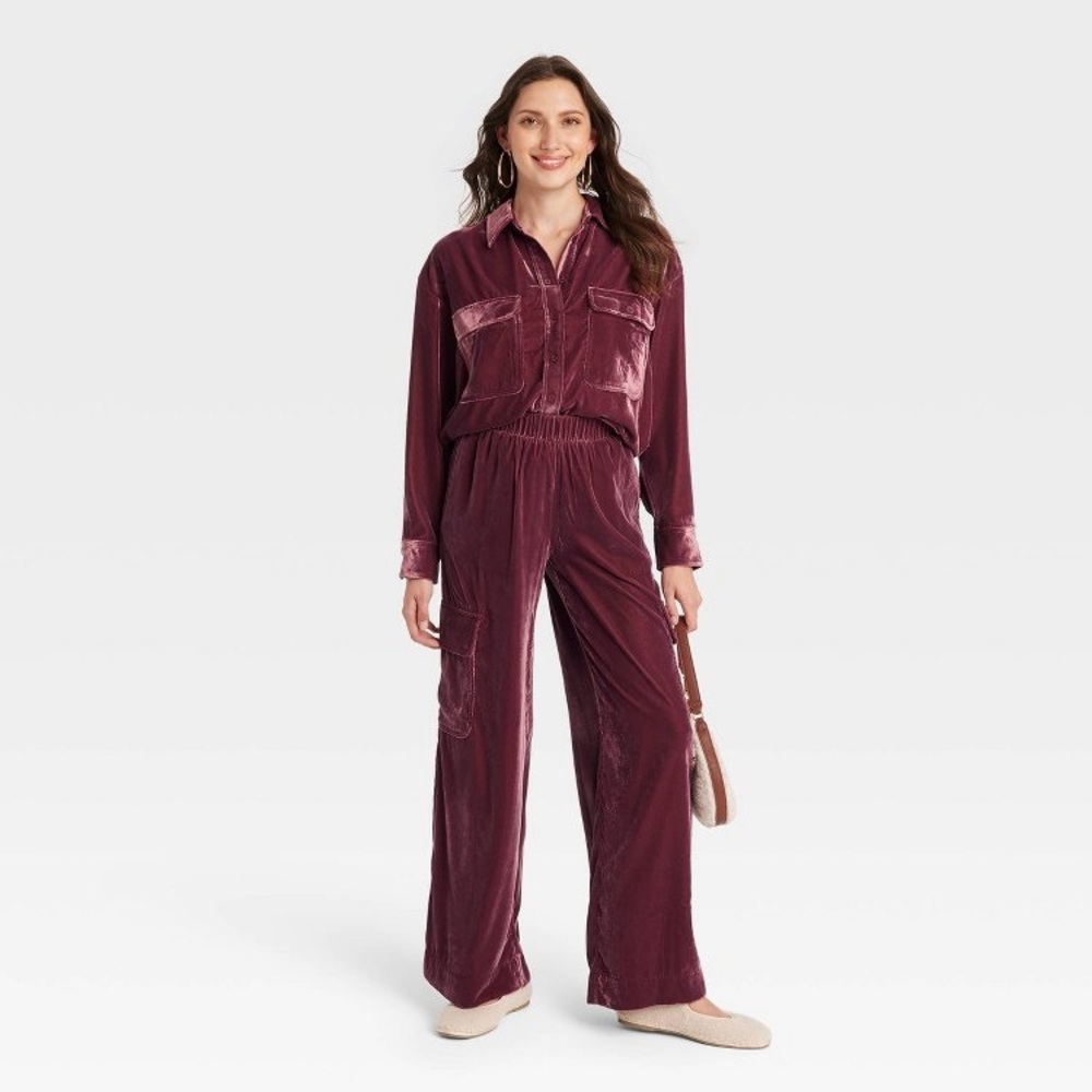 Universal Thread Purple Wide Leg Pants - Picture 3 of 8